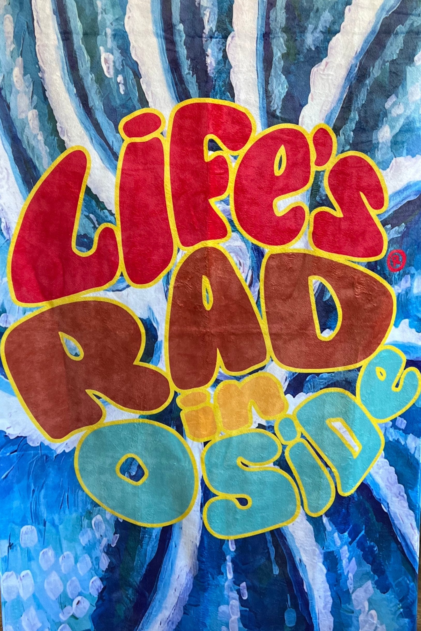 Life's Rad in O'side Beach Towel - Close Up